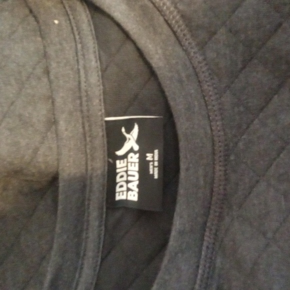 Eddie Bauer Men's Charcoal Quilted Long Sleeve Shirt Size Medium Fall2024 - Picture 2 of 10